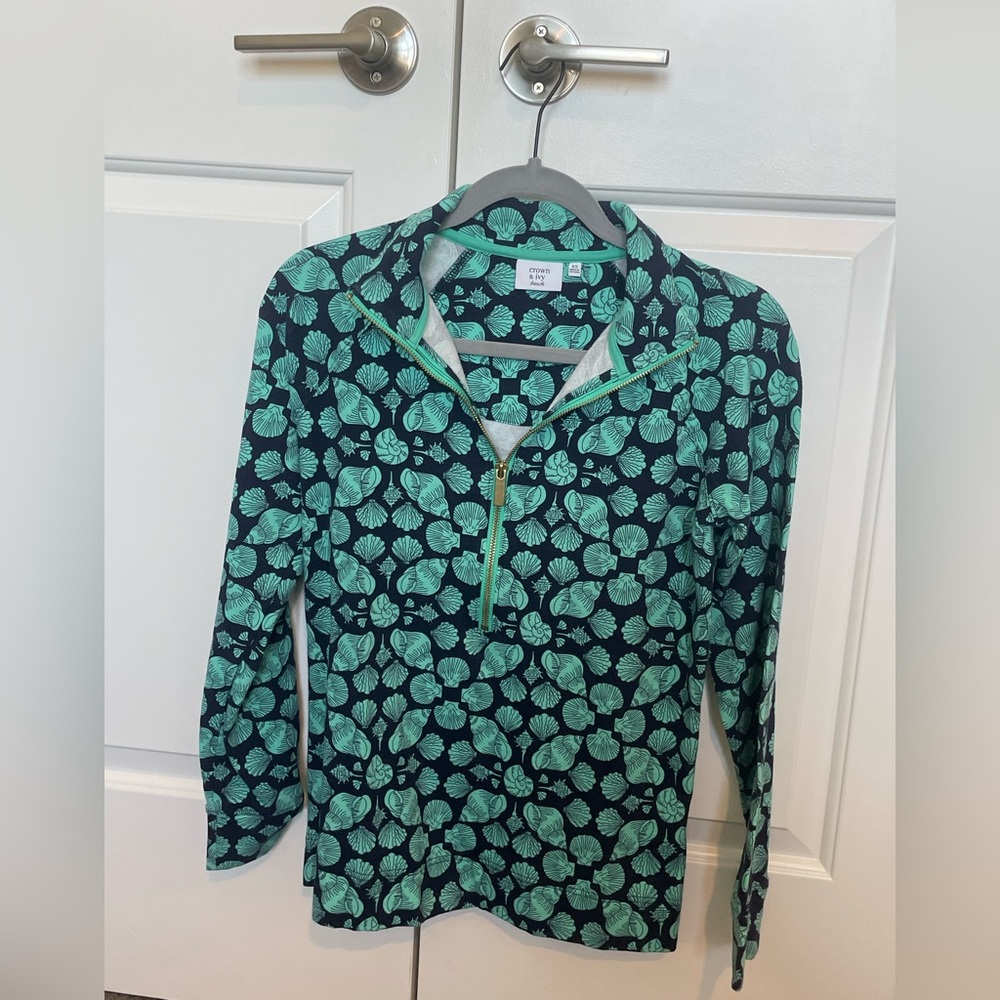 Women’s Crown and Ivy Blue and Green Shell Pullover Size XS *